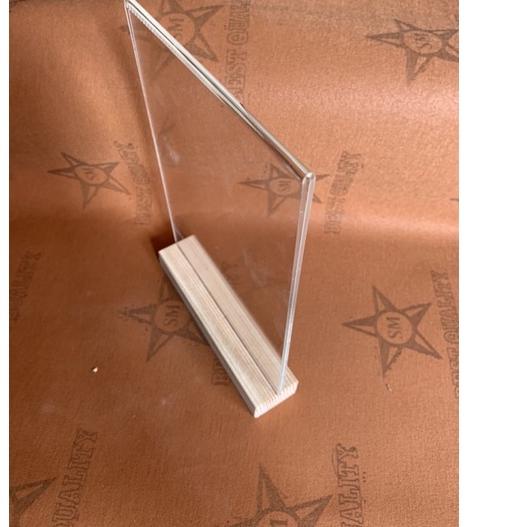 Depan1 tentcard / bingkai menu / display menu custom dengan akrilik lipat