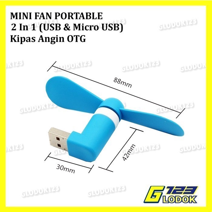 Kipas Angin USB Mini Fan Baling Portable Power Bank