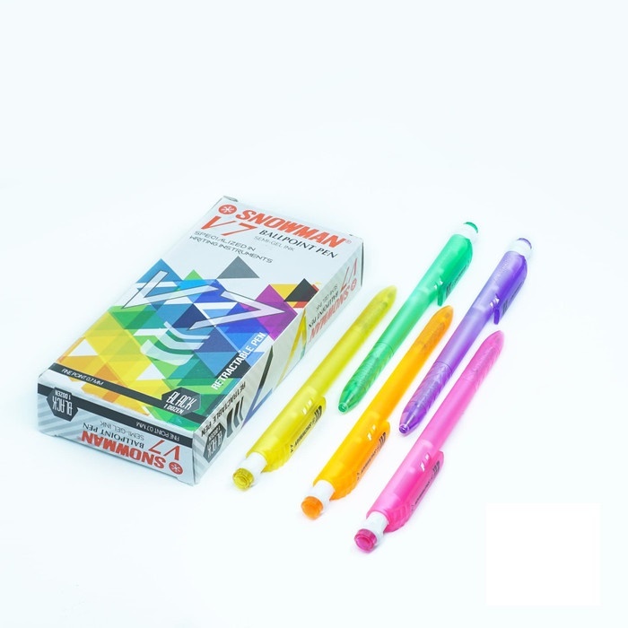 

SNOWMAN Pulpen Ballpoint Pen V-7 Semi Gel Ink Retractable - Per Pcs