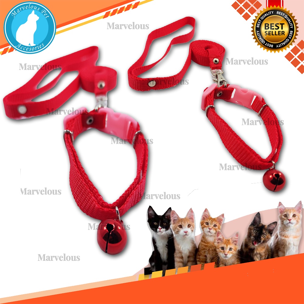 Tali Kalung Kucing Lonceng Besar Ukuran 14 mm Motif Polos