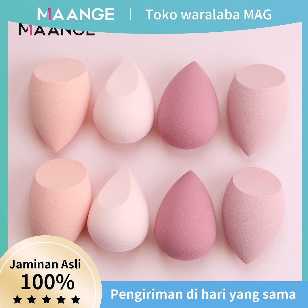 MAANGE Kotak 8 Spons Makeup Lembut Serbaguna Kecantikan Set