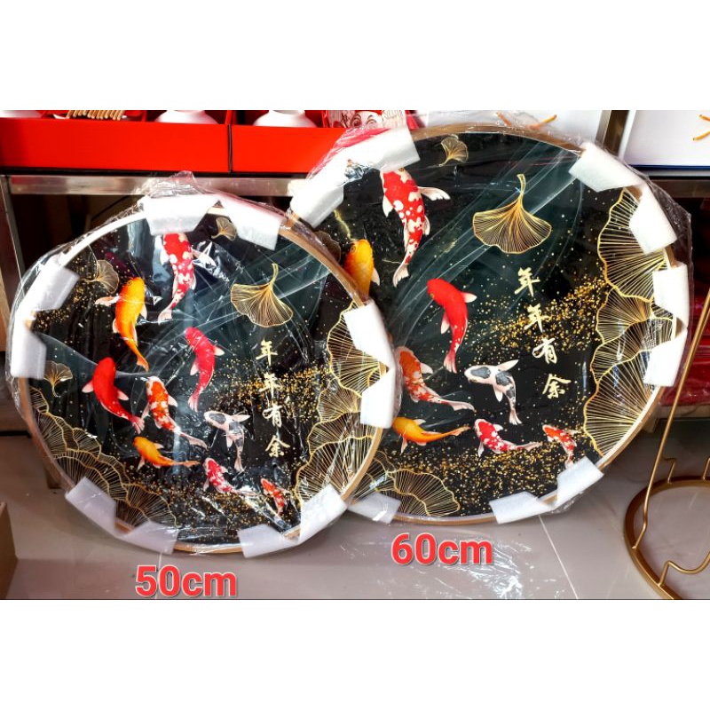 Pajangan Ikan Koi Hoki / Bingkai Ikan Fu Imlek / Hiasan Dinding Imlek