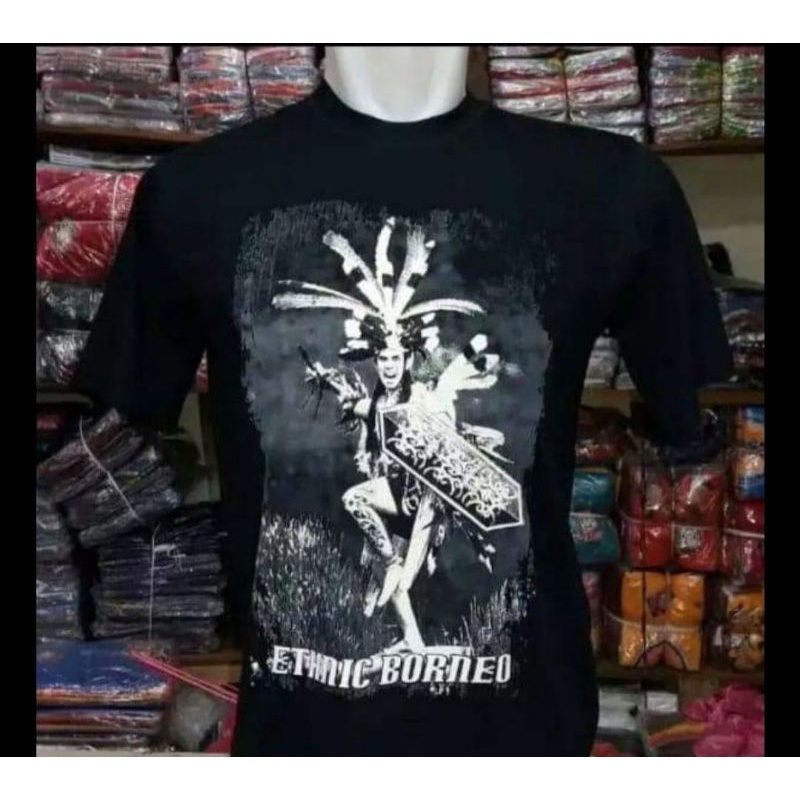 kaos distro motif dayak