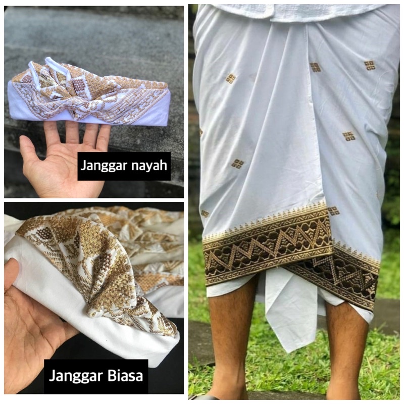 Set Saput Udeng Putih Semi songket