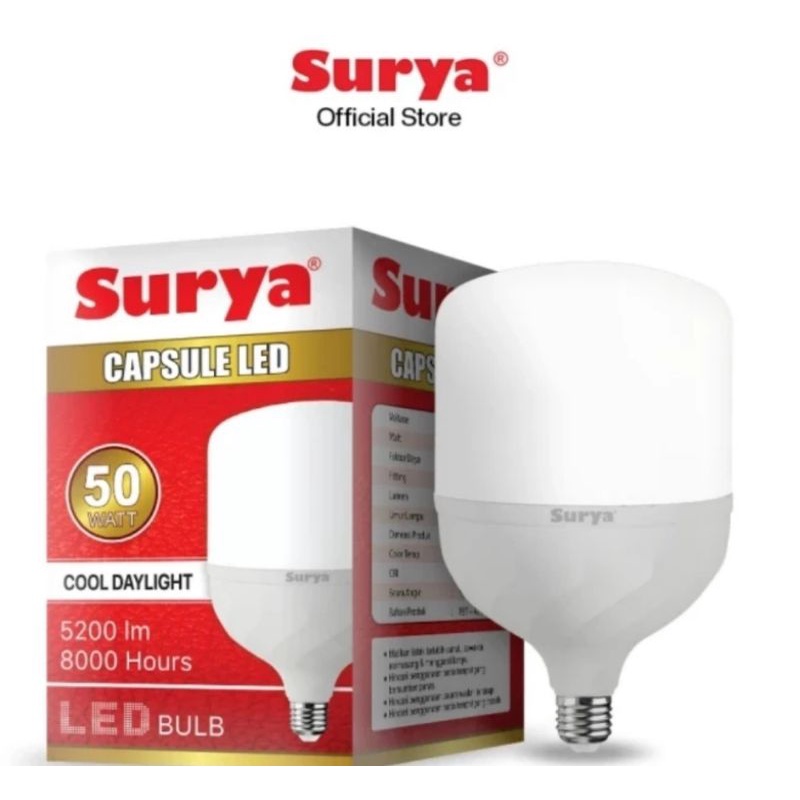 Lampu SURYA LED Capsule 50 Watt Standar SNI (GARANSI 1 Tahun)