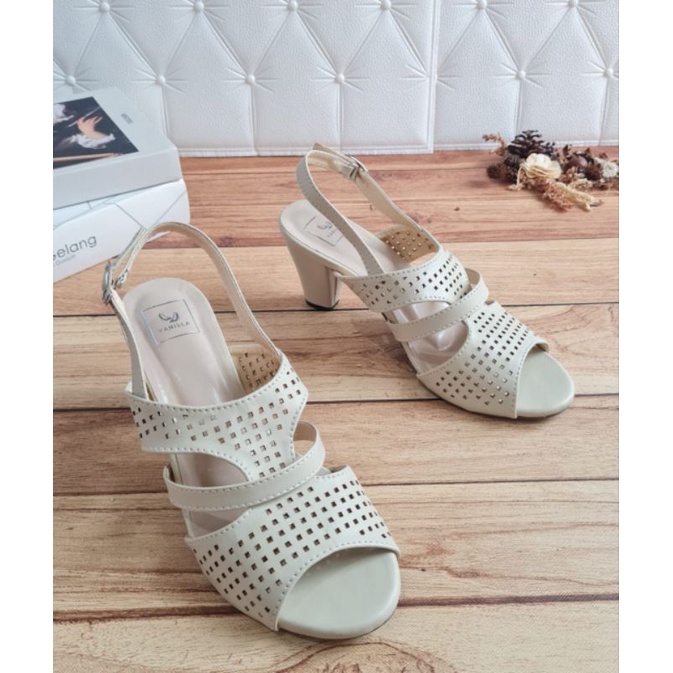 ABBUSHOES Hn 01  Sepatu Hak Tali Wanita - Sintetis 7cm