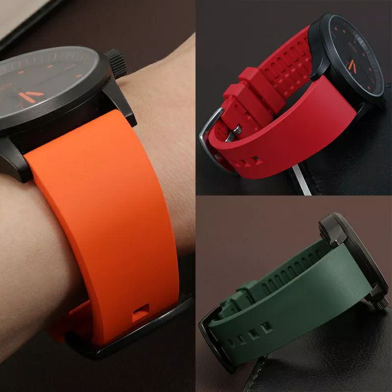 Strap tali jam tangan 4.A quick release karet 22mm 22 mm 24mm 24 mm rubber lengkung silicon silikon silicone melengkung