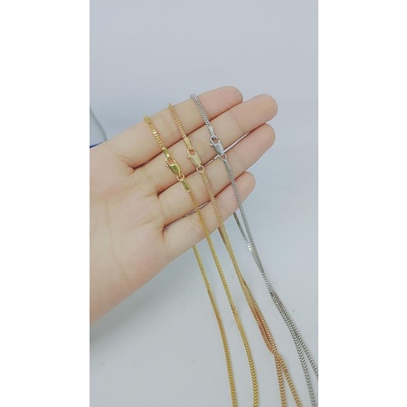 kalung anak rantai milano kotak/perak asli silver 925 lapis emas/perhiasan anak fashion terbaru