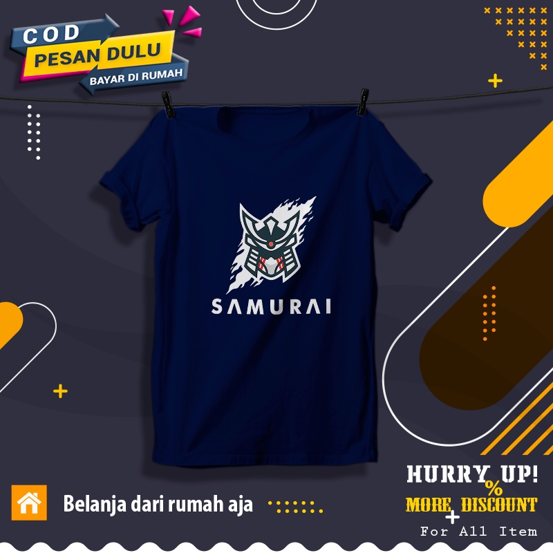 baju kaos M1 - Samurai - 3 pria distro t shirt murah keren dewasa Baju distro Kaos pria wanita