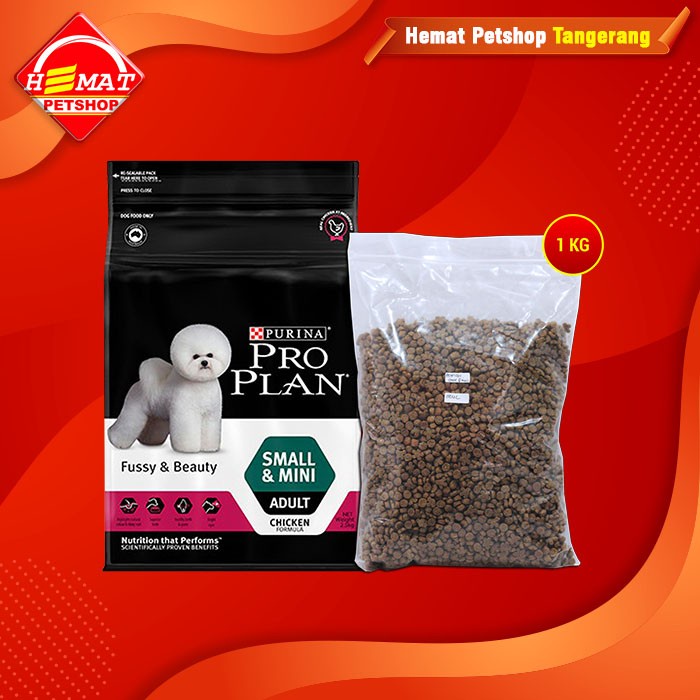 Makanan Anjing Pro Plan Dog Fussy & Beauty Adult Small Mini Repacking
