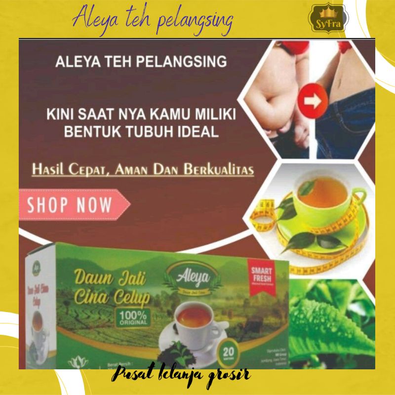 TEH PELANGSING HERBAL DAUN JATI CINA CELUP BY ALEYA AMAN TANPA EFEK SAMPING SUDAH ADA IZIN P-IRT
