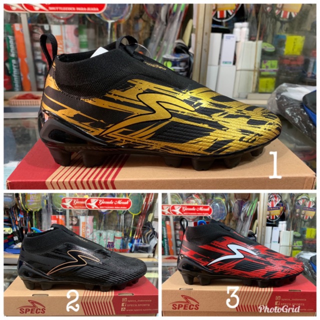 Sepatu Bola Specs Accelerator Illuzion FG Laceless Original