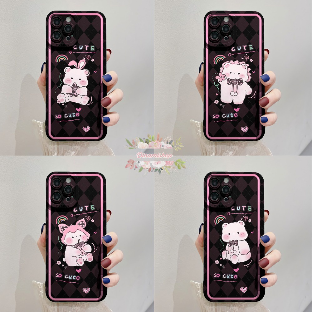 CUSTOM CASE SOFTCASE SILIKON PROCAMERA BLACK RABBIT CUSTOM INFINIX HOT 8 9 10 10S 11 12 12I PLAY NOT