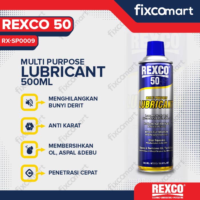 REXCO 50 PELUMAS SERBAGUNA ANTI KARAT / MULTI LUBRICANT PURPOSE LUBRICANT 120ML- 220ML - 350ML -500M