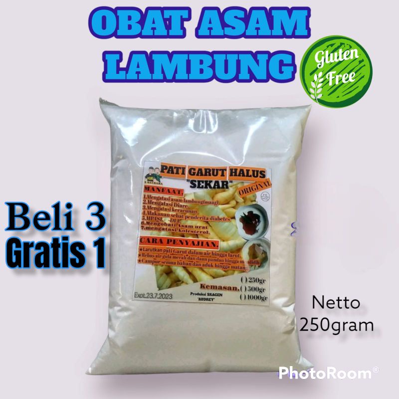 BELI 3 GRATIS  1 TEPUNG PATI GARUT ASLI  250 GRAM | TEPUNG GARUT ORGANIK | TEPUNG ASAM LAMBUNG