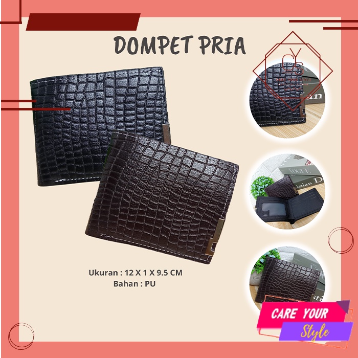 CYS Dompet Lipat Pria Import Terkini Dompet Pria Dompet Hitam Cowok Fashion Casual Dompet Lipat Original Laki - Laki D93