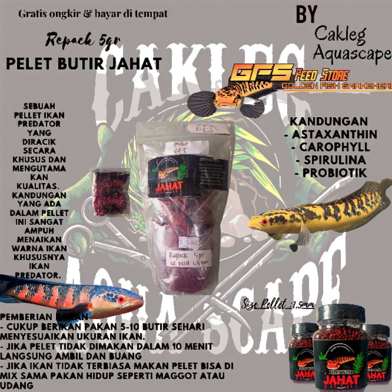 pelet butir jahat repack 5gr original prodak gfs/pelet Channa/pelet maru