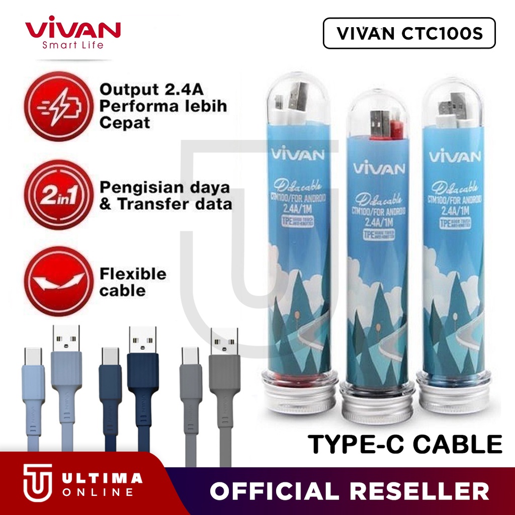 Jual Vivan Kabel Data Type C Ctc S Charger Cable Tipe C Tepsi Fast