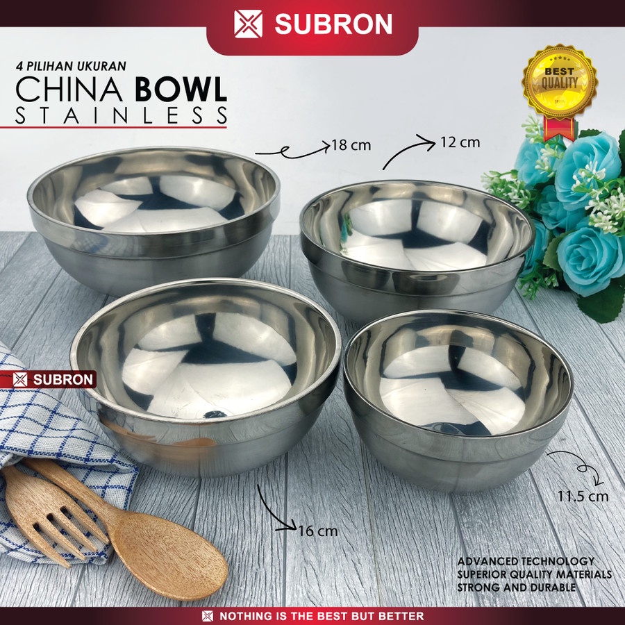 Bowl 11.5cm 14cm Mangkuk Stainless Double Layer - SUBRON