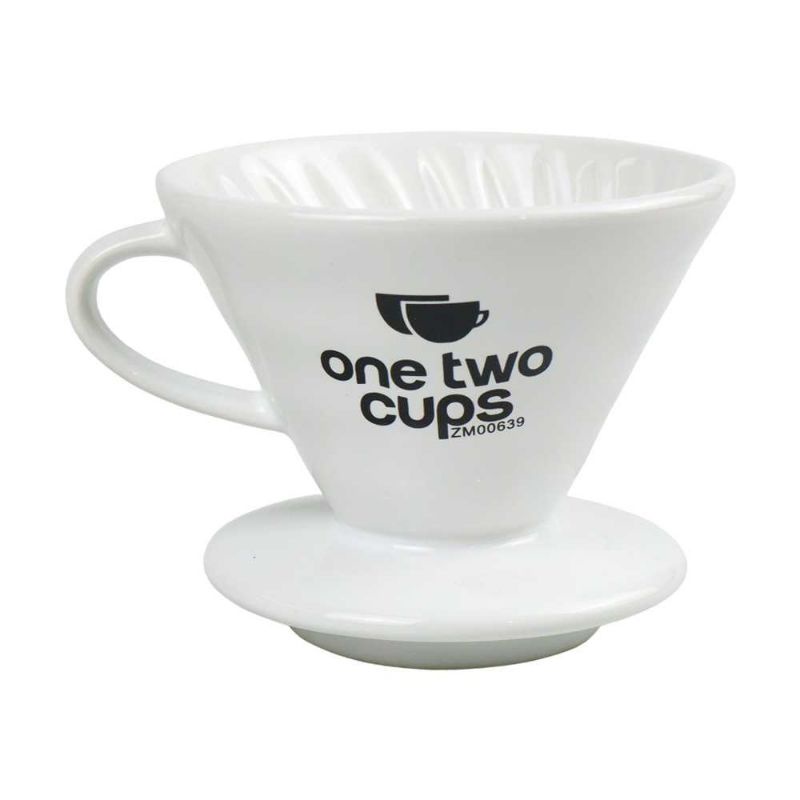 One Two Cups Filter Penyaring Kopi V60 Glass Coffee Filter Dripper - ZM00639 Putih 1 - 4 Cups