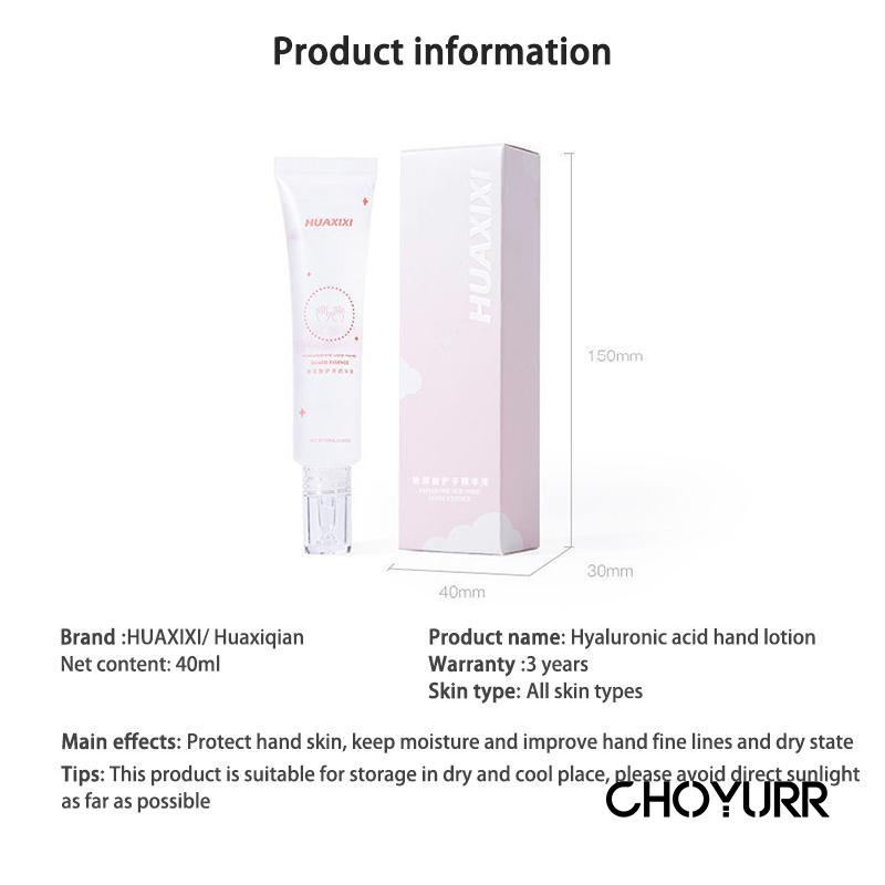 【COD】Hand Cream Hyaluronic Acid Hand Serum 40ml Hand Cream Hand Lotion Bergizi Dan Melembabkan Tahan Lama Anti Kering Anti Retak Unisex-CH
