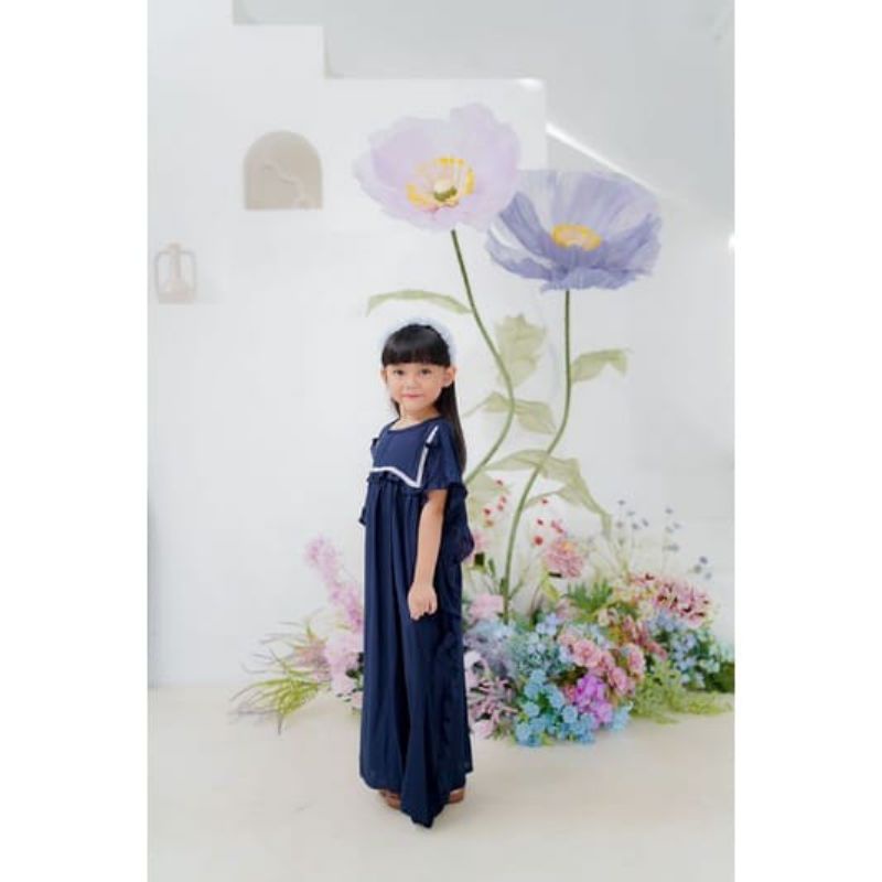 Kaftan anak warna navy perempuan 2-10tahun amara kaftan by lucuna  smilee