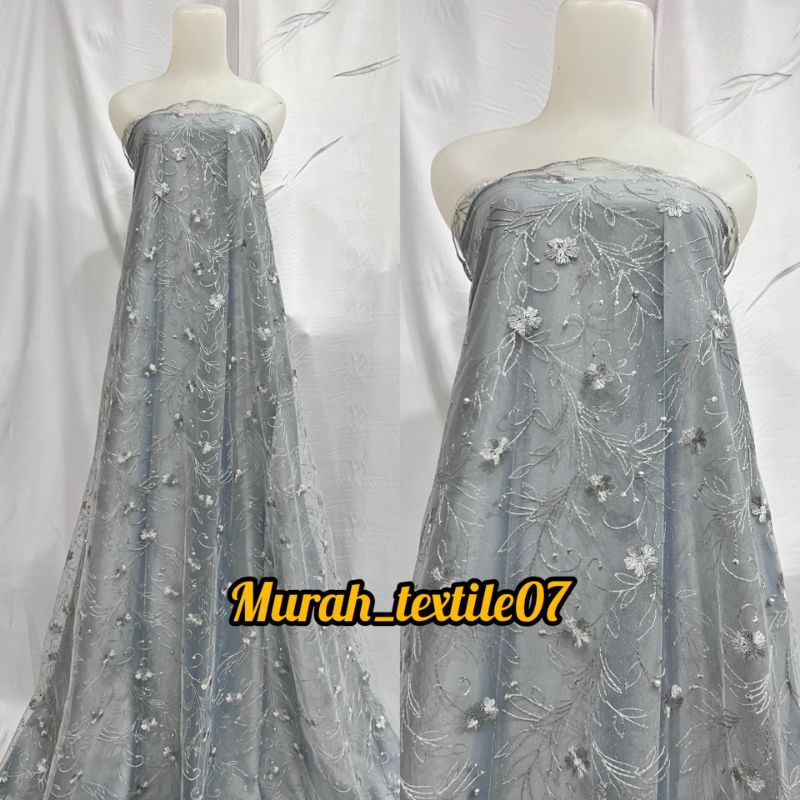 Kain Bahan Tille Akar Mutiara/ Bahan Kebaya Brokat Tulle