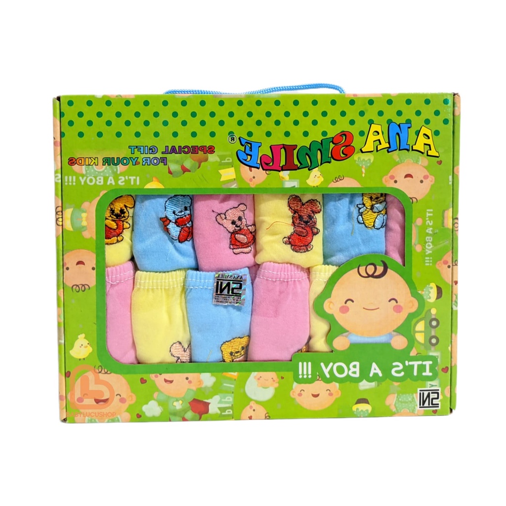 Celana Pop Bayi Isi 12 Pcs dan 6 Pcs Kemasan Dus Kado Bayi Pakaian Bayi