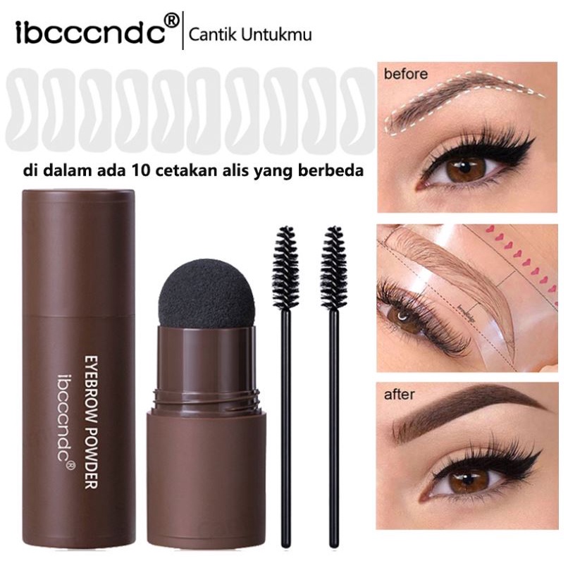 (NCS) DB Ibcccndc Eyebrow Powder Cetakan Alis Instan Bedak Alis Stamp Stempel Alis Waterproof dengan 10 Model Cetakan Alis Shaping Hairline Contouring