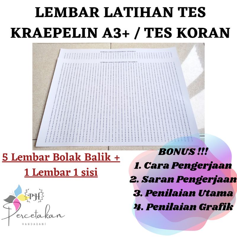 TES KRAEPELIN A3+ / TES KORAN / TES PSIKOTES ( Paket B )