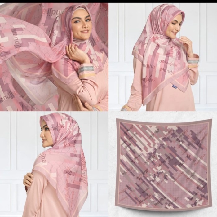 HIJAB JILBAB SEGI EMPAT MOTIF VOAL SEGI EMPAT NUDE PINK - NUDE PINK