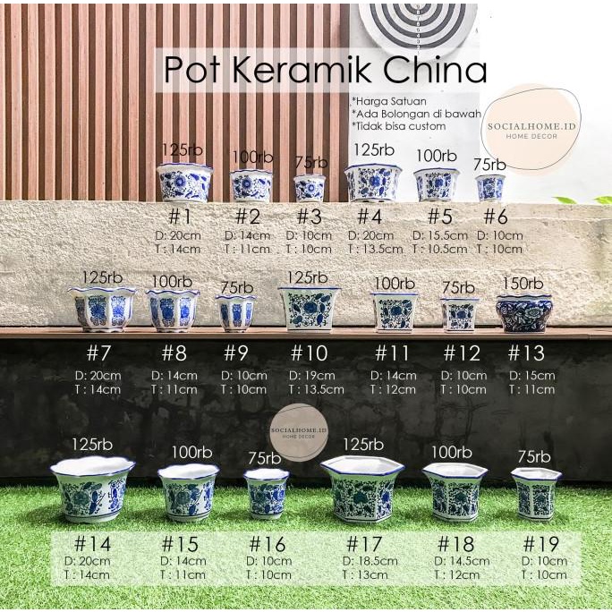 Pot Keramik China Putih / Porcelain / Guci / Asbak