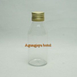 Botol Sirup Obat 100 Ml Natural Pet Tutup Alu Ulir / Plastik / Botol Tutup Alumunium / Botol Sirup O