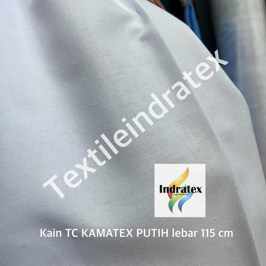 ( per 1 roll ) Kain katun jepang TC KAMATEX warna PUTIH lebar 115 cm bahan baju kemeja seragam sekolah sd smp sma smk gamis koko kaftan kerudung hijab jilbab lapisan masker craft kerajinan tangan kain kafan schrunchie schruncie kafan mori background dekor