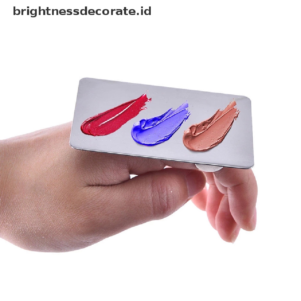 [Birth] Cincin Jari Warna Palet Plat Stainless Steel Make Up Cream Foundation Palette [ID]