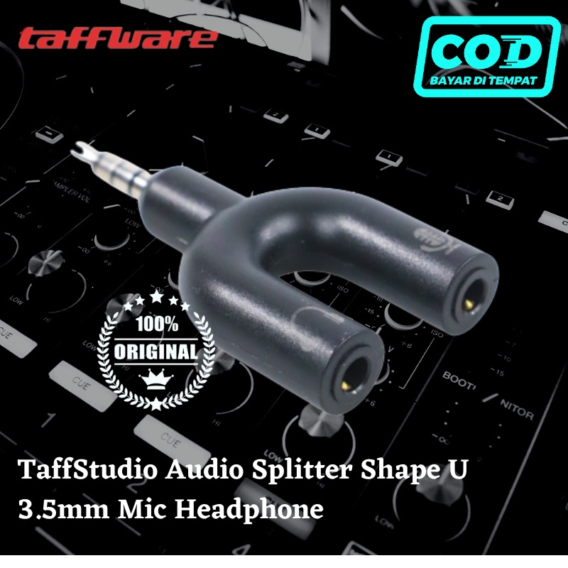 TERMURAH TaffStudio Audio Splitter Shape U 3.5mm Mic Headphone HP