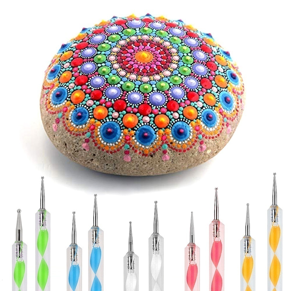 Set 5 pcs Dotting Tools Dot Pen Dotting Nail Art Tools Perlengkapan Kuku Manicure Pedicure Rhinestone Gem Jewelry Beads Sequins Acrylic DIY Painting Pen
