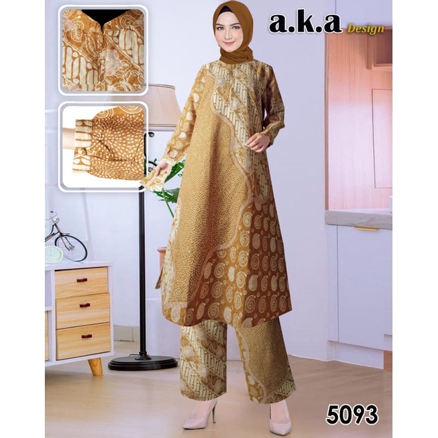 One Set Batik Kulot Abaya Semi Sutra