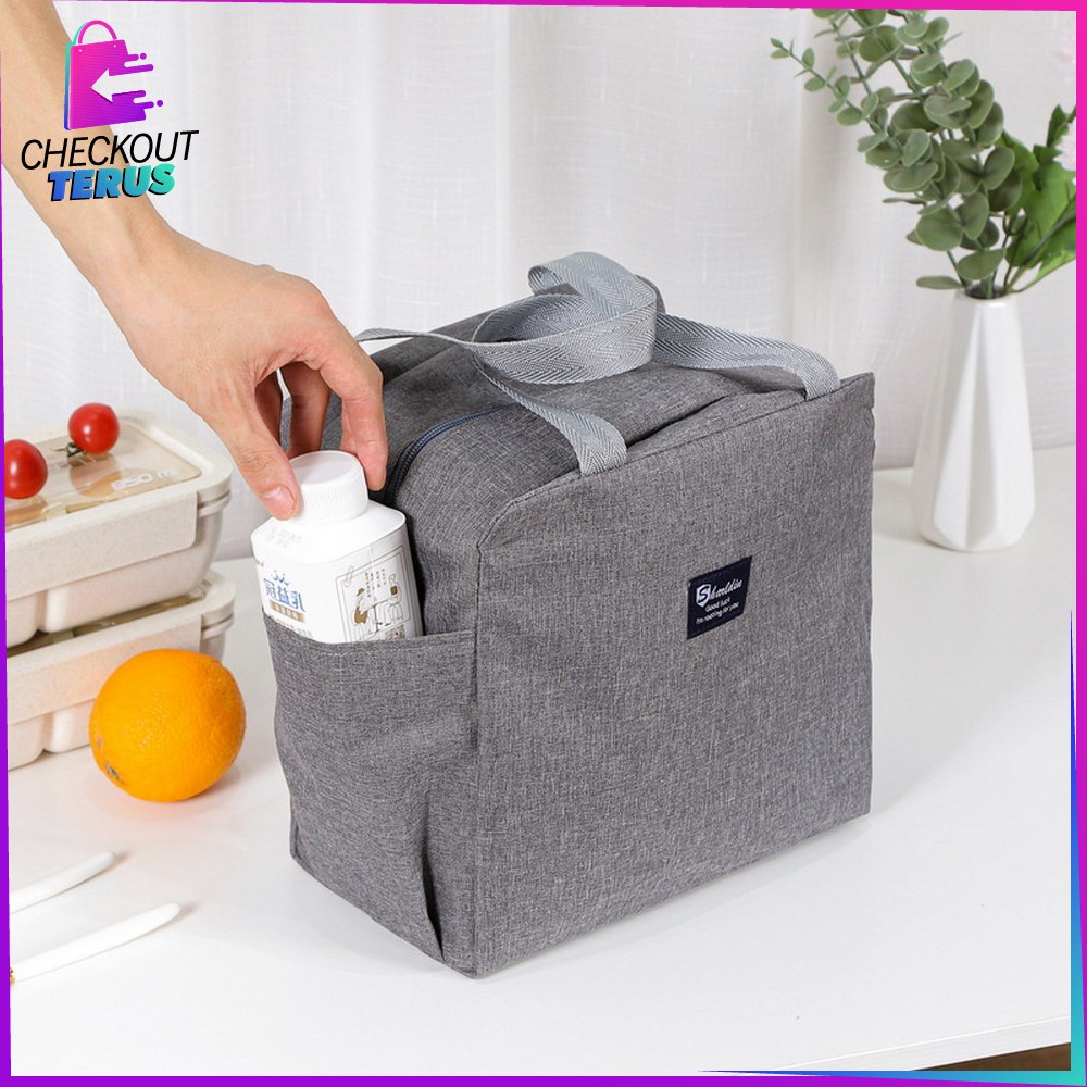 CT T43 Tas Bekal Lunch Cooler Bag Box Anti Air Tote Bag Tas Kotak Makanan Alumunium Foil Lunch Bag Import