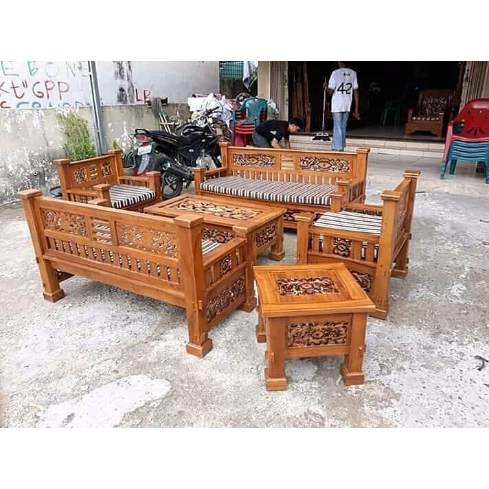 Set Kursi Tamu Rahwana Kayu Jati, Bangku Rahwana, Bale Bale Minimalis