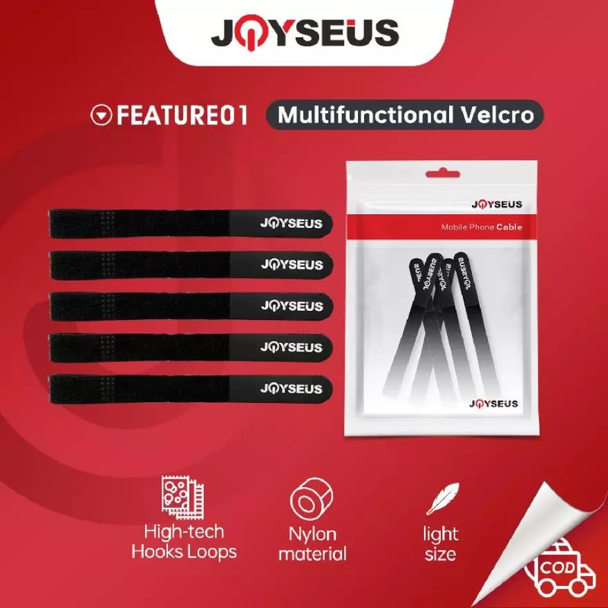 JOYSEUS FEATURE01 Velcro Straping Cable/Tali Pengikat Kabel Cable Organizer 5 Pcs