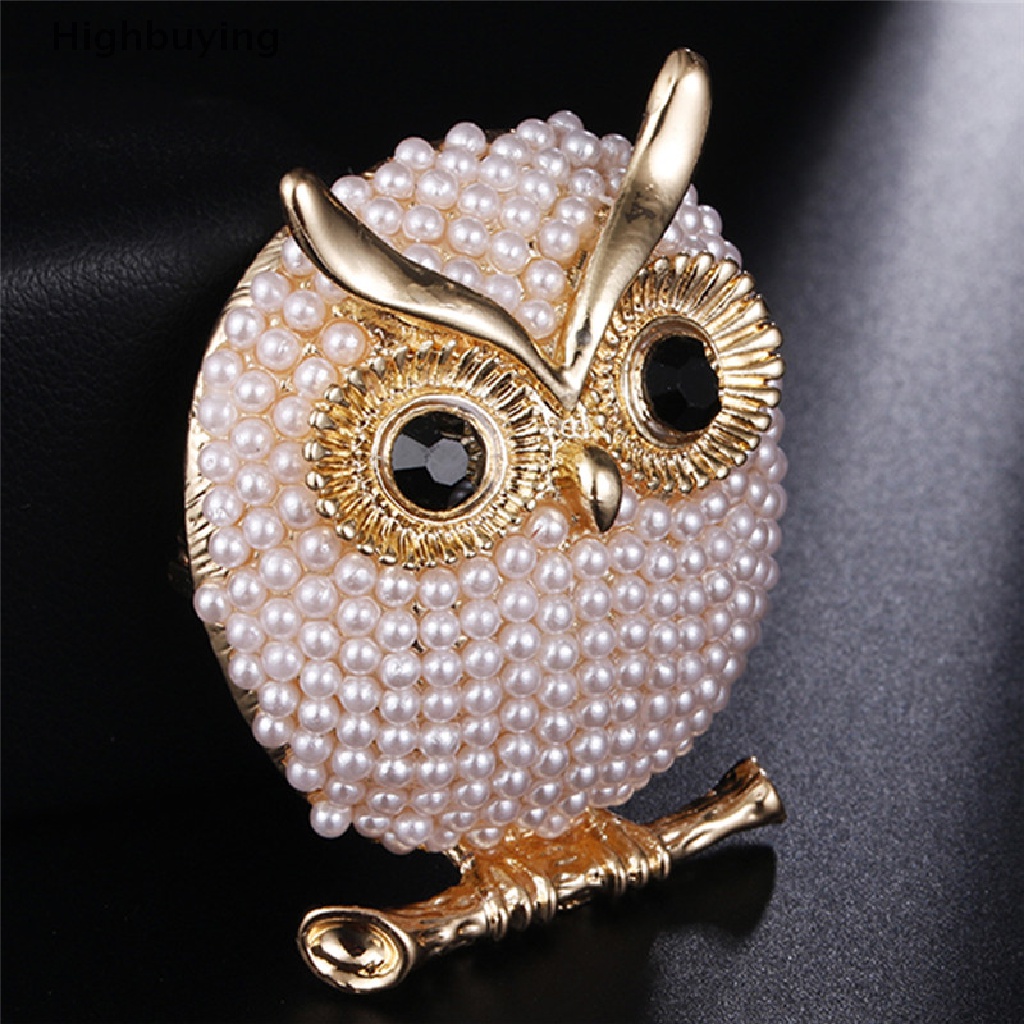 Hbid Owl Bros Pin Mutiara Lapis Emas Bros Lencana Baju Jas Perhiasan Aksesoris Glory