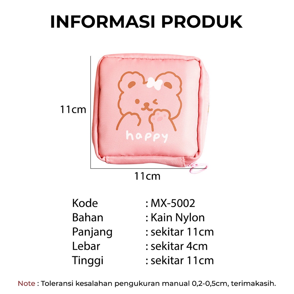 Dompet Pembalut Pouch Wanita Mini Wanita Waterproof Serbaguna Travel Organizer MX-5002