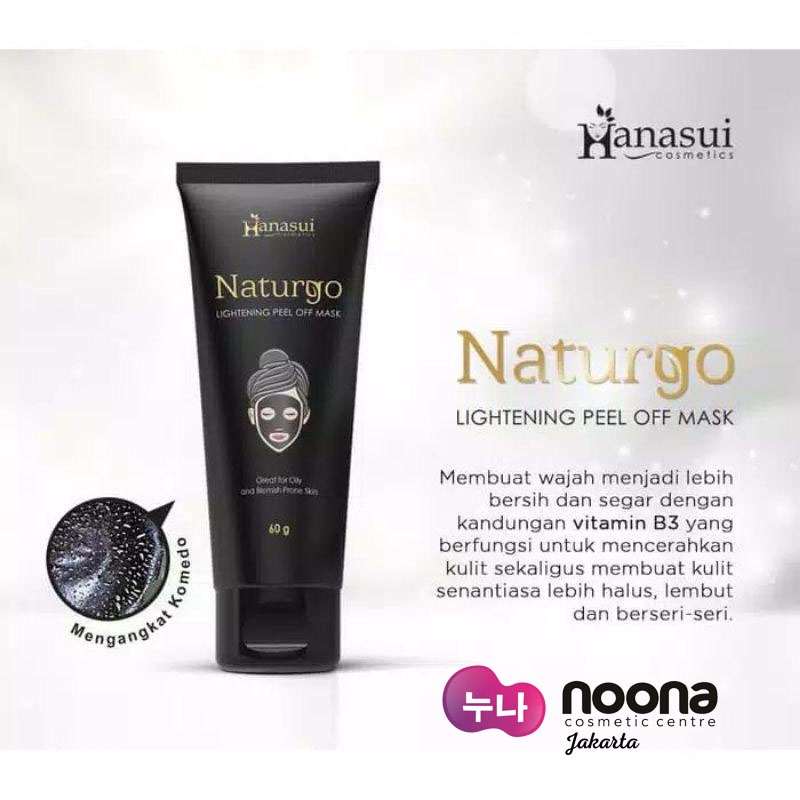 HANASUI NATURGO LIGHTENING PEEL OFF MASK KEMASAN TUBE 60GR