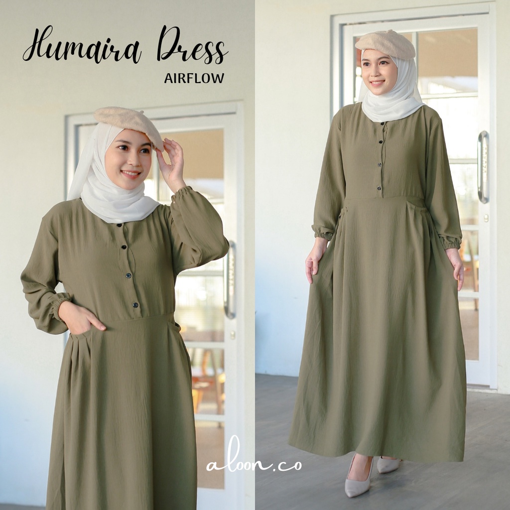 Humaira Gamis Crinkle Airflow Busui Friendly – Gamis Remaja Terbaru Wanita