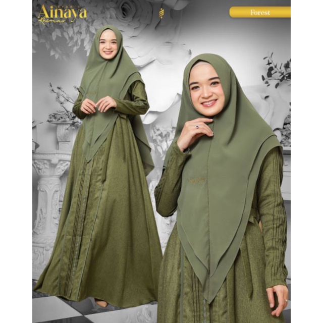 SET GAMIS SYARI AINAYA FOREST ORIGINAL INAYA INAYALESY FASHION DRESS BAJU BUSANA MUSLIM WANITA DEWAS