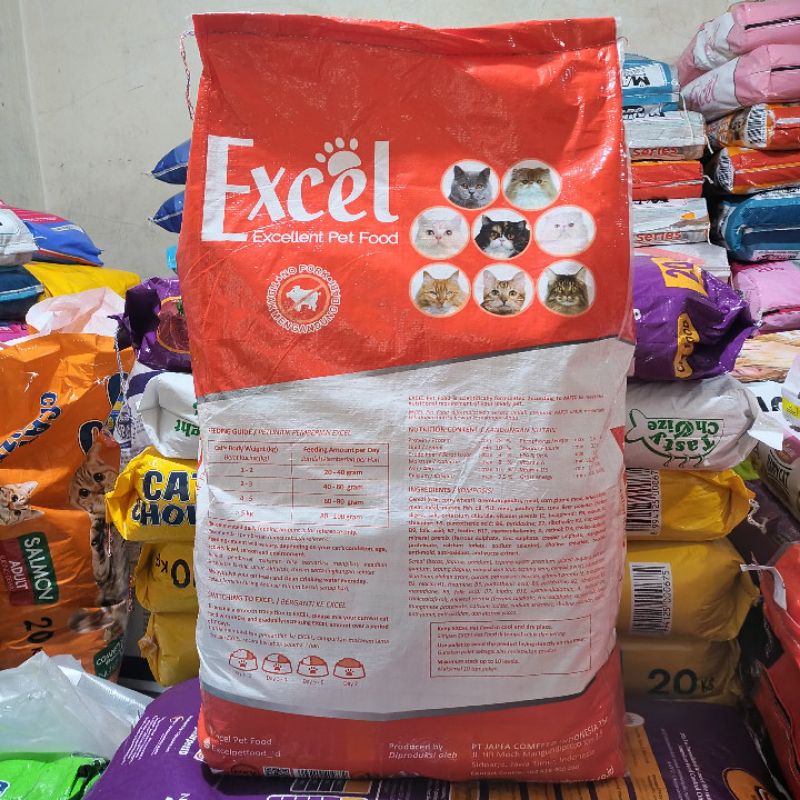 GRAB/GO-JEK Makanan Kucing Excel Segitiga Chicken &amp; Tuna Flavour Kemasan 20KG
