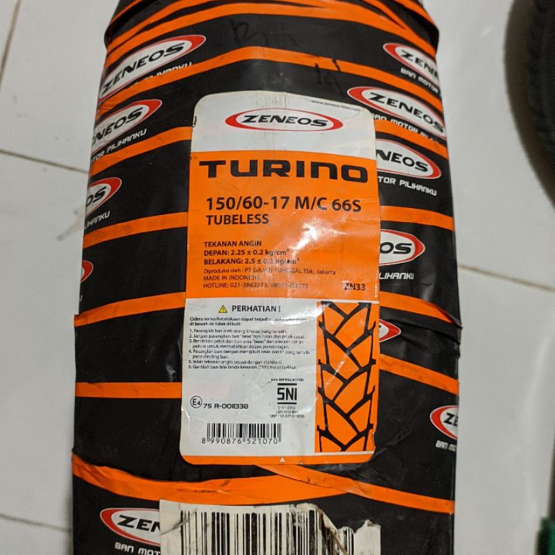 Ban Luar Tubeless Zeneos Turino ZN33 150/60-17 Sepeda Motor