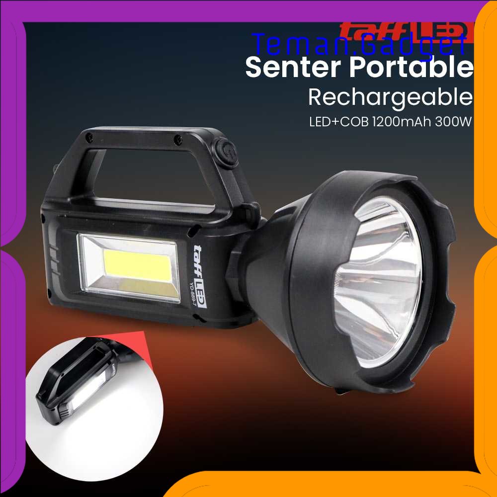 TG-SNT TaffLED Senter Portable Rechargeable LED+COB 1200mAh 300W - YD-899-7