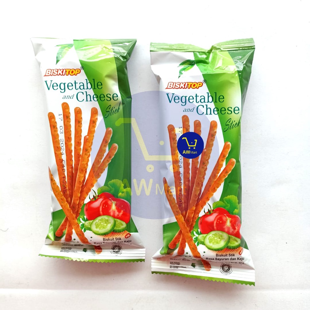 BISKITOP VEGETABLE AND CHEESE STICK 50 GRAM - BISKUIT STIK RASA SAYURAN DAN KEJU 50 GRAM